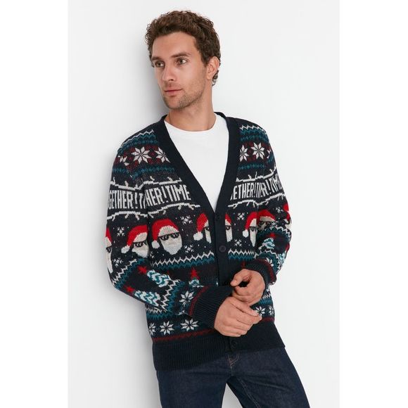 NWT Trendyol Men Regular fit V Neck Knitwear Cardigan - Picture 3 of 8